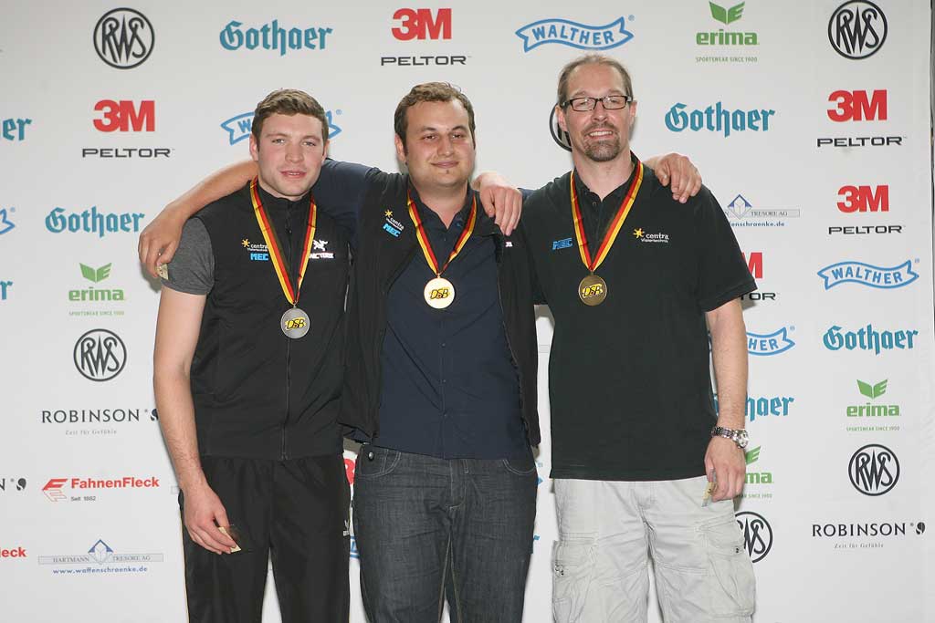 Deutsche Meister KK3x40: 2. Michael Janker, 1. Daniel Brodmeier und 3. Maik Eckhardt