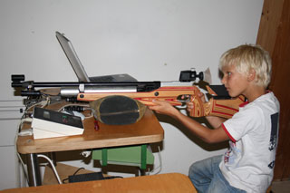 Erste Zielversuche am Simulator