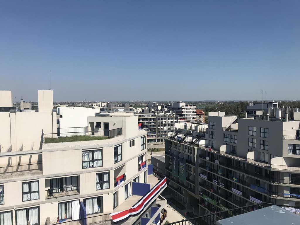 Das olympische Dorf von oben